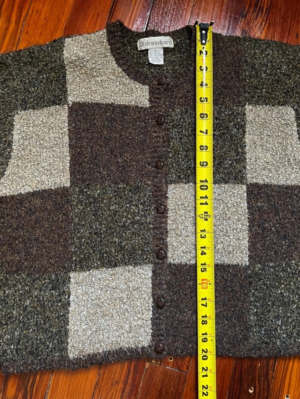 Earthy Patchwork Cardigan Sweataer - Picture 6 of 10